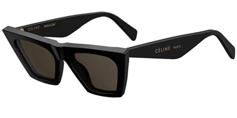 celine edge cl41468/s 807/ir|Authentic Celine Edge Ladies Glossy Black Grey Sunglasses CL .